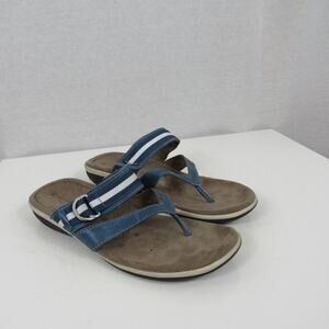 Naturalizer N5 Size 7.5W Comfort Malibu Blue and White Vail Thong Sandal Velcro